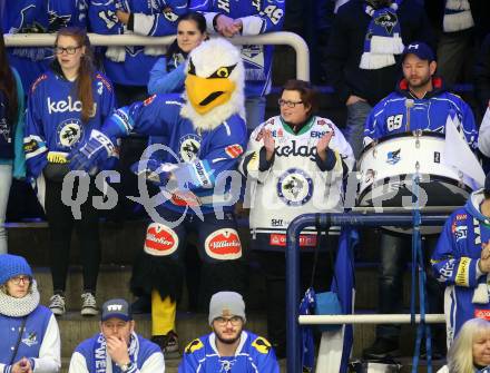 EBEL. Eishockey Bundesliga. EC VSV gegen Moser Medical Graz99ers. Maskottchen Villi, Fans (VSV). Villach, am 2.3.2018.
Foto: Kuess 


---
pressefotos, pressefotografie, kuess, qs, qspictures, sport, bild, bilder, bilddatenbank