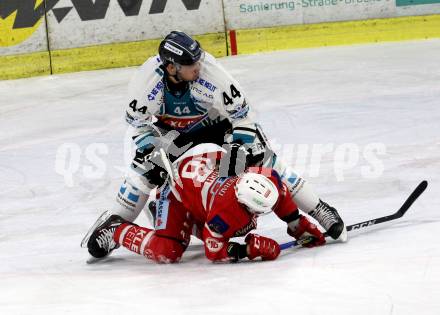 EBEL. Eishockey Bundesliga. KAC gegen 	EHC Liwest Black Wings Linz. Thomas Koch (KAC), Shane OâBrien (Linz). Klagenfurt, am 2.3.2018.
Foto: Kuess

---
pressefotos, pressefotografie, kuess, qs, qspictures, sport, bild, bilder, bilddatenbank