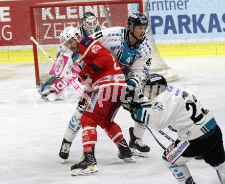 EBEL. Eishockey Bundesliga. KAC gegen 	EHC Liwest Black Wings Linz. Jon Rheault  (KAC), Mario Altmann (Linz). Klagenfurt, am 2.3.2018.
Foto: Kuess

---
pressefotos, pressefotografie, kuess, qs, qspictures, sport, bild, bilder, bilddatenbank