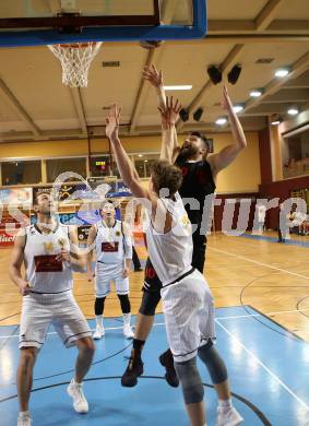 Basketball 2. Bundesliga. Grunddurchgang. 21. Runde. Woerthersee Piraten gegen Mistelbach Mustangs. Lukas Simoner,  (Piraten), Ondrej Dygryn (Mistelbach Mustangs). Klagenfurt, am 3.3.2018.
Foto: Kuess
---
pressefotos, pressefotografie, kuess, qs, qspictures, sport, bild, bilder, bilddatenbank