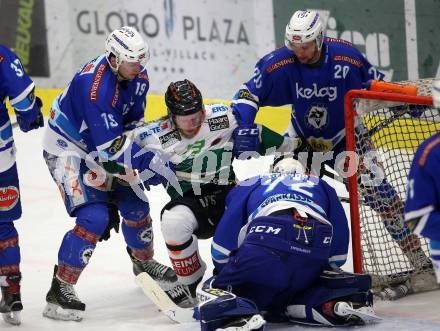 EBEL. Eishockey Bundesliga. EC VSV gegen Moser Medical Graz99ers. Stefan Bacher, Nico Brunner, Lukas Herzog (VSV), Peter Robin Weihager (Graz). Villach, am 2.3.2018.
Foto: Kuess 


---
pressefotos, pressefotografie, kuess, qs, qspictures, sport, bild, bilder, bilddatenbank