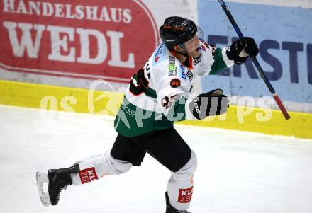 EBEL. Eishockey Bundesliga. EC VSV gegen Moser Medical Graz99ers. Torjubel Mario Lamoureux (Graz). Villach, am 2.3.2018.
Foto: Kuess 


---
pressefotos, pressefotografie, kuess, qs, qspictures, sport, bild, bilder, bilddatenbank