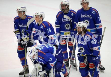 EBEL. Eishockey Bundesliga. EC VSV gegen Moser Medical Graz99ers. Philipp Wohlfahrt, Sam Antonitsch, Lukas Herzog, Benjamin Lanzinger, Felix Maxa, Samuel Labrecque (VSV). Villach, am 2.3.2018.
Foto: Kuess 


---
pressefotos, pressefotografie, kuess, qs, qspictures, sport, bild, bilder, bilddatenbank