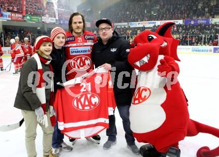 EBEL. Eishockey Bundesliga. KAC gegen 	EHC Liwest Black Wings Linz. Kinderkrebshilfe, Manuel Geier (KAC). Klagenfurt, am 2.3.2018.
Foto: Kuess

---
pressefotos, pressefotografie, kuess, qs, qspictures, sport, bild, bilder, bilddatenbank