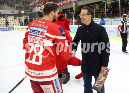 EBEL. Eishockey Bundesliga. KAC gegen 	HCB Suedtirol Alperia. Spieler des Abends. Martin Schumnig (KAC). Klagenfurt, am 2.3.2018.
Foto: Kuess

---
pressefotos, pressefotografie, kuess, qs, qspictures, sport, bild, bilder, bilddatenbank