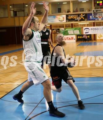 Basketball 2. Bundesliga. Grunddurchgang. 22. Runde. KOS Celovec gegen Mattersburg Rocks. Vjeran Soldo,  (KOS), Claudio Vancura (Mattersburg Rocks). Klagenfurt, am 11.3.2018.
Foto: Kuess
---
pressefotos, pressefotografie, kuess, qs, qspictures, sport, bild, bilder, bilddatenbank