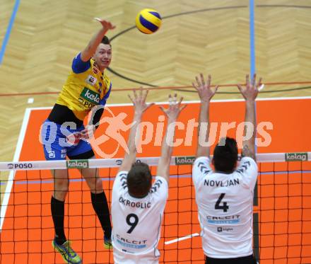 Volleyball. MEVZA. Final Four. Finale. SK Posojilnica Aich/Dob gegen Calcit Volley Kamnik. David Michel (Aich/Dob). Bleiburg, am 10.3.2018.
Foto: Kuess
---
pressefotos, pressefotografie, kuess, qs, qspictures, sport, bild, bilder, bilddatenbank