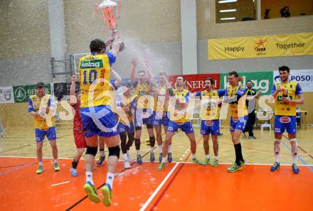 Volleyball. MEVZA. Final Four. Finale. SK Posojilnica Aich/Dob gegen Calcit Volley Kamnik. Jubel (Aich/Dob). Bleiburg, am 10.3.2018.
Foto: Kuess
---
pressefotos, pressefotografie, kuess, qs, qspictures, sport, bild, bilder, bilddatenbank