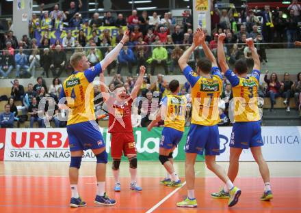 Volleyball. MEVZA. Final Four. Finale. SK Posojilnica Aich/Dob gegen Calcit Volley Kamnik. Jubel (Aich/Dob). Bleiburg, am 10.3.2018.
Foto: Kuess
---
pressefotos, pressefotografie, kuess, qs, qspictures, sport, bild, bilder, bilddatenbank