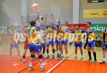 Volleyball. MEVZA. Final Four. Finale. SK Posojilnica Aich/Dob gegen Calcit Volley Kamnik. Jubel  (Aich/Dob). Bleiburg, am 10.3.2018.
Foto: Kuess
---
pressefotos, pressefotografie, kuess, qs, qspictures, sport, bild, bilder, bilddatenbank