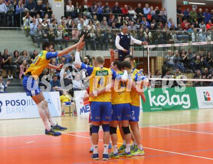 Volleyball. MEVZA. Final Four. Finale. SK Posojilnica Aich/Dob gegen Calcit Volley Kamnik. Jubel (Aich/Dob). Bleiburg, am 10.3.2018.
Foto: Kuess
---
pressefotos, pressefotografie, kuess, qs, qspictures, sport, bild, bilder, bilddatenbank