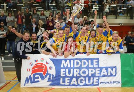 Volleyball. MEVZA. Final Four. Finale. SK Posojilnica Aich/Dob gegen Calcit Volley Kamnik. Jubel  (Aich/Dob). Bleiburg, am 10.3.2018.
Foto: Kuess
---
pressefotos, pressefotografie, kuess, qs, qspictures, sport, bild, bilder, bilddatenbank