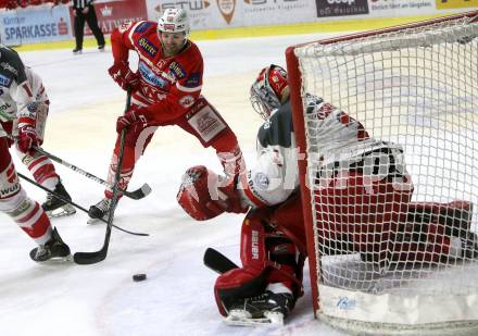 EBEL. Eishockey Bundesliga. KAC gegen 	HCB Suedtirol Alperia. Andrew Jacob Kozek,  (KAC), Pekka Tuokkola (Bozen). Klagenfurt, am 13.3.2018.
Foto: Kuess

---
pressefotos, pressefotografie, kuess, qs, qspictures, sport, bild, bilder, bilddatenbank