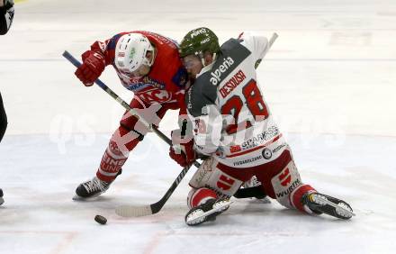 EBEL. Eishockey Bundesliga. KAC gegen 	HCB Suedtirol Alperia. Thomas Koch,  (KAC), Christopher Desousa (Bozen). Klagenfurt, am 13.3.2018.
Foto: Kuess

---
pressefotos, pressefotografie, kuess, qs, qspictures, sport, bild, bilder, bilddatenbank