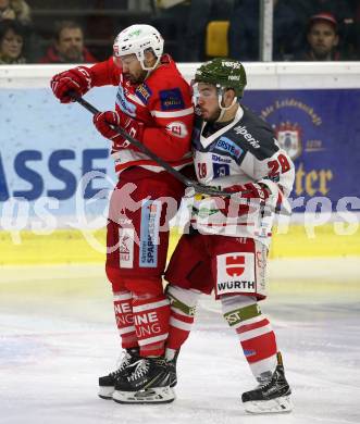 EBEL. Eishockey Bundesliga. KAC gegen 	HCB Suedtirol Alperia. Andrew Jacob Kozek,  (KAC), Christopher Desousa (Bozen). Klagenfurt, am 18.3.2018.
Foto: Kuess

---
pressefotos, pressefotografie, kuess, qs, qspictures, sport, bild, bilder, bilddatenbank