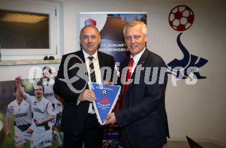 Fussball. Besuch des UEFA Praesidenten Aleksander Ceferin beim SAK.   Radenko Mijatovic, Marko Wieser. Klagenfurt, am 23.3.2018.
Foto: Kuess
---
pressefotos, pressefotografie, kuess, qs, qspictures, sport, bild, bilder, bilddatenbank