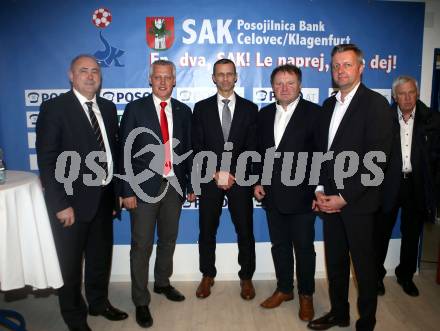 Fussball. Besuch des UEFA Praesidenten Aleksander Ceferin beim SAK.  Radenko Mijatovic, Marko Wieser, Aleksander Ceferin, Silvo Kumer . Klagenfurt, am 23.3.2018.
Foto: Kuess
---
pressefotos, pressefotografie, kuess, qs, qspictures, sport, bild, bilder, bilddatenbank