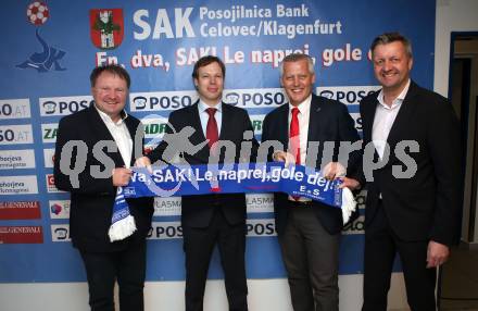 Fussball. Besuch des UEFA Praesidenten Aleksander Ceferin beim SAK.   Silvo Kumer, Thomas Hollerer (OEFB), Marko Wieser, Mirko Isopp. Klagenfurt, am 23.3.2018.
Foto: Kuess
---
pressefotos, pressefotografie, kuess, qs, qspictures, sport, bild, bilder, bilddatenbank
