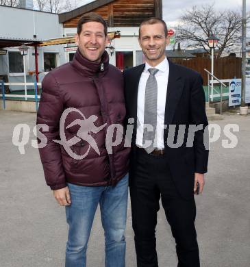 Fussball. Besuch des UEFA Praesidenten Aleksander Ceferin beim SAK.   Marko Loibnegger, Aleksander Ceferin. Klagenfurt, am 23.3.2018.
Foto: Kuess
---
pressefotos, pressefotografie, kuess, qs, qspictures, sport, bild, bilder, bilddatenbank