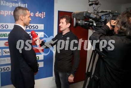 Fussball. Besuch des UEFA Praesidenten Aleksander Ceferin beim SAK.    Aleksander Ceferin, Jurij Perc. Klagenfurt, am 23.3.2018.
Foto: Kuess
---
pressefotos, pressefotografie, kuess, qs, qspictures, sport, bild, bilder, bilddatenbank