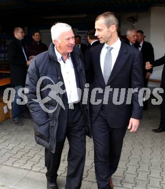 Fussball. Besuch des UEFA Praesidenten Aleksander Ceferin beim SAK.   Thomas Partl,  Aleksander Ceferin. Klagenfurt, am 23.3.2018.
Foto: Kuess
---
pressefotos, pressefotografie, kuess, qs, qspictures, sport, bild, bilder, bilddatenbank