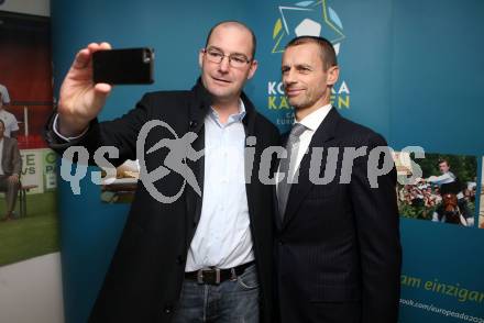 Fussball. Besuch des UEFA Praesidenten Aleksander Ceferin beim SAK.   Marko Oraze,  Aleksander Ceferin. Klagenfurt, am 23.3.2018.
Foto: Kuess
---
pressefotos, pressefotografie, kuess, qs, qspictures, sport, bild, bilder, bilddatenbank