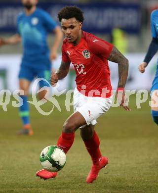 Fussball Laenderspiel. Oesterreich gegen Slowenien.Come together. Sport baut Bruecken.  Valentino Lazaro (Oesterreich). Klagenfurt, am 23.3.2018.
Foto: Kuess

---
pressefotos, pressefotografie, kuess, qs, qspictures, sport, bild, bilder, bilddatenbank