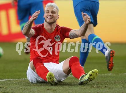 Fussball Laenderspiel. Oesterreich gegen Slowenien.Come together. Sport baut Bruecken.  Marko Arnautovic (Oesterreich). Klagenfurt, am 23.3.2018.
Foto: Kuess

---
pressefotos, pressefotografie, kuess, qs, qspictures, sport, bild, bilder, bilddatenbank