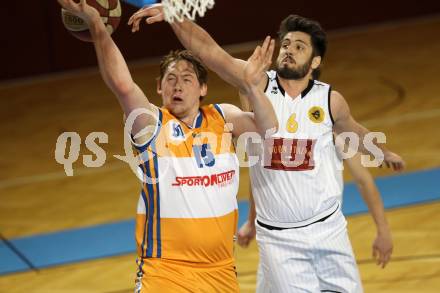 Basketball 2. Bundesliga. Playdown. 2. Runde. Woerthersee Piraten gegen BBU Salzburg.  Gspandl Daniel (Piraten), Christian Joch (Salzburg). Klagenfurt, am 24.3.2018.
Foto: Kuess
---
pressefotos, pressefotografie, kuess, qs, qspictures, sport, bild, bilder, bilddatenbank