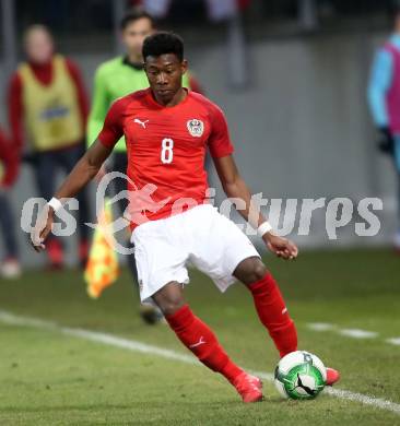 Fussball Laenderspiel. Oesterreich gegen Slowenien.Come together. Sport baut Bruecken. David Alaba  (Oesterreich). Klagenfurt, am 23.3.2018.
Foto: Kuess

---
pressefotos, pressefotografie, kuess, qs, qspictures, sport, bild, bilder, bilddatenbank