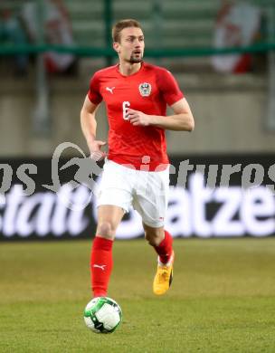 Fussball Laenderspiel. Oesterreich gegen Slowenien.Come together. Sport baut Bruecken.  Stefan Ilsanker (Oesterreich). Klagenfurt, am 23.3.2018.
Foto: Kuess

---
pressefotos, pressefotografie, kuess, qs, qspictures, sport, bild, bilder, bilddatenbank