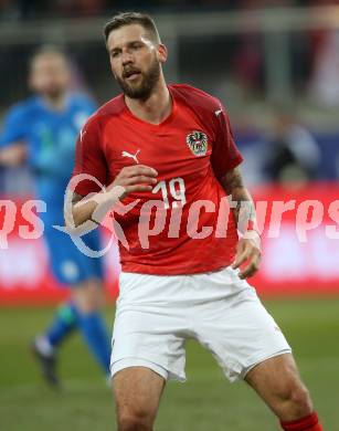 Fussball Laenderspiel. Oesterreich gegen Slowenien.Come together. Sport baut Bruecken. Guido Burgstaller  (Oesterreich). Klagenfurt, am 23.3.2018.
Foto: Kuess

---
pressefotos, pressefotografie, kuess, qs, qspictures, sport, bild, bilder, bilddatenbank