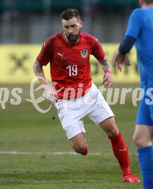 Fussball Laenderspiel. Oesterreich gegen Slowenien.Come together. Sport baut Bruecken. Guido Burgstaller  (Oesterreich). Klagenfurt, am 23.3.2018.
Foto: Kuess

---
pressefotos, pressefotografie, kuess, qs, qspictures, sport, bild, bilder, bilddatenbank