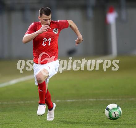 Fussball Laenderspiel. Oesterreich gegen Slowenien.Come together. Sport baut Bruecken.  Stefan Lainer (Oesterreich). Klagenfurt, am 23.3.2018.
Foto: Kuess

---
pressefotos, pressefotografie, kuess, qs, qspictures, sport, bild, bilder, bilddatenbank