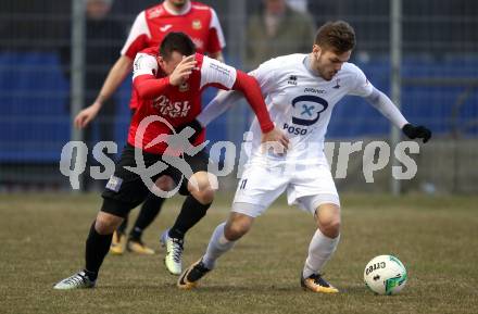 Fussball Kaerntner Liga. SAK gegen Spittal. Amer Krcic (SAK), Arnes Besic (Spittal). Klagenfurt, am 23.3.2018.
Foto: Kuess
---
pressefotos, pressefotografie, kuess, qs, qspictures, sport, bild, bilder, bilddatenbank