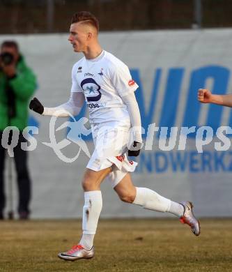 Fussball Kaerntner Liga. SAK gegen Spittal. Torjubel Jurinic Andrej (SAK). Klagenfurt, am 23.3.2018.
Foto: Kuess
---
pressefotos, pressefotografie, kuess, qs, qspictures, sport, bild, bilder, bilddatenbank