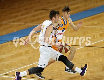 Basketball 2. Bundesliga. Playdown. 2. Runde. Woerthersee Piraten gegen BBU Salzburg. Elvis Keric (Piraten), Danilo Tepic (Salzburg). Klagenfurt, am 24.3.2018.
Foto: Kuess
---
pressefotos, pressefotografie, kuess, qs, qspictures, sport, bild, bilder, bilddatenbank