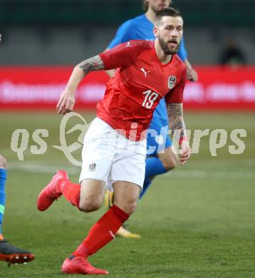 Fussball Laenderspiel. Oesterreich gegen Slowenien.Come together. Sport baut Bruecken. Guido Burgstaller  (Oesterreich). Klagenfurt, am 23.3.2018.
Foto: Kuess

---
pressefotos, pressefotografie, kuess, qs, qspictures, sport, bild, bilder, bilddatenbank