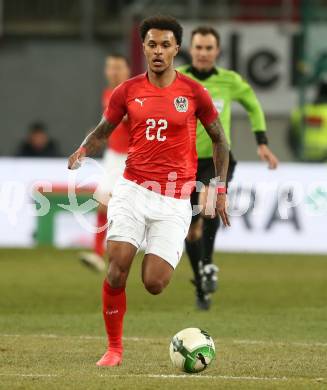 Fussball Laenderspiel. Oesterreich gegen Slowenien.Come together. Sport baut Bruecken.  Valentino Lazaro (Oesterreich). Klagenfurt, am 23.3.2018.
Foto: Kuess

---
pressefotos, pressefotografie, kuess, qs, qspictures, sport, bild, bilder, bilddatenbank
