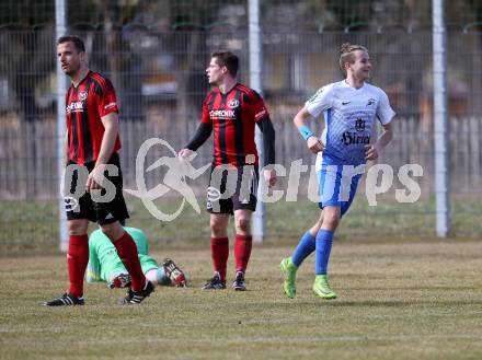 Fussball. Kaerntner Liga. Kraig gegen St. Jakob/Ros.. Torjubel Georg Pirker,   (Kraig). Kraig, 31.3.2018.
Foto: Kuess
---
pressefotos, pressefotografie, kuess, qs, qspictures, sport, bild, bilder, bilddatenbank