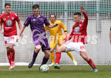 Fussball. Regionalliga. SK Austria Klagenfurt gegen Union Raiffeisen Gurten. Christian Deutschmann, (SK Austria Klagenfurt), Ivan Grabovac   (Union Raiffeisen Gurten). Klagenfurt, 31.3.2018.
Foto: Kuess
---
pressefotos, pressefotografie, kuess, qs, qspictures, sport, bild, bilder, bilddatenbank