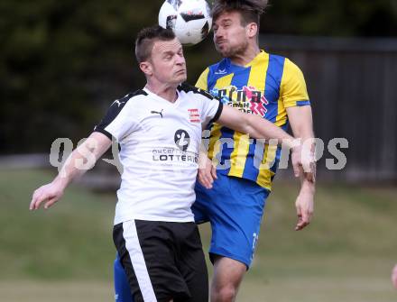 Fussball 2. Klasse A. Lurnfeld gegen Muehldorf. Patrick Lobenwein, (Lurnfeld),  Amir Hodzic  (Muehldorf). Moellbruecke, am 1.4.2018.
Foto: Kuess
---
pressefotos, pressefotografie, kuess, qs, qspictures, sport, bild, bilder, bilddatenbank