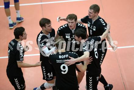 DenizBank AG Volley League Men. Volleyball. SK Posojilnica Aich/Dob gegen SG Union Raiffeisen Waldviertel.  Jubel (Waldviertel). Bleiburg, am 4.4.2018.
Foto: Kuess
---
pressefotos, pressefotografie, kuess, qs, qspictures, sport, bild, bilder, bilddatenbank