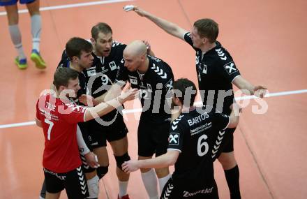 DenizBank AG Volley League Men. Volleyball. SK Posojilnica Aich/Dob gegen SG Union Raiffeisen Waldviertel. Jubel  (Waldviertel). Bleiburg, am 4.4.2018.
Foto: Kuess
---
pressefotos, pressefotografie, kuess, qs, qspictures, sport, bild, bilder, bilddatenbank