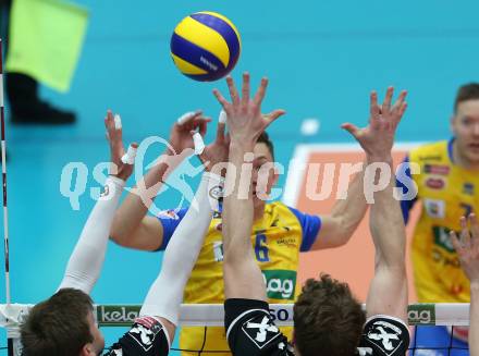 DenizBank AG Volley League Men. Volleyball. SK Posojilnica Aich/Dob gegen SG Union Raiffeisen Waldviertel. David Michel (Aich/Dob). Bleiburg, am 4.4.2018.
Foto: Kuess
---
pressefotos, pressefotografie, kuess, qs, qspictures, sport, bild, bilder, bilddatenbank