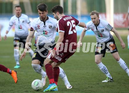 Fussball tipico Bundesliga. RZ Pellets WAC gegen Mattersburg. Mihret Topcagic, Christoph Rabitsch, (WAC), Michael Novak  (Mattersburg). Wolfsberg, am 7.4.2018.
Foto: Kuess

---
pressefotos, pressefotografie, kuess, qs, qspictures, sport, bild, bilder, bilddatenbank