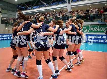 Volleyball. Bundesliga Frauen. Finale. SG Kelag Klagenfurt gegen UVC Holding Graz. Jubel (Klagenfurt). Klagenfurt, am 8.4.2018.
Foto: Kuess
---
pressefotos, pressefotografie, kuess, qs, qspictures, sport, bild, bilder, bilddatenbank