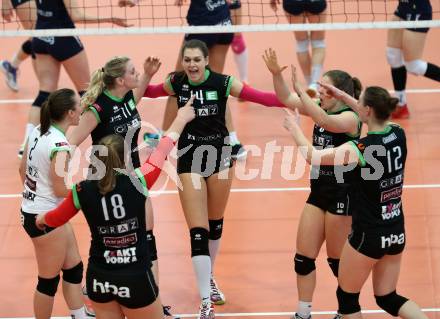 Volleyball. Bundesliga Frauen. Finale. SG Kelag Klagenfurt gegen UVC Holding Graz. Jubel (Graz). Klagenfurt, am 8.4.2018.
Foto: Kuess
---
pressefotos, pressefotografie, kuess, qs, qspictures, sport, bild, bilder, bilddatenbank