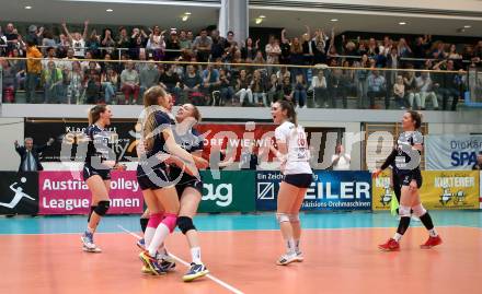 Volleyball. Bundesliga Frauen. Finale. SG Kelag Klagenfurt gegen UVC Holding Graz. Jubel (Klagenfurt). Klagenfurt, am 8.4.2018.
Foto: Kuess
---
pressefotos, pressefotografie, kuess, qs, qspictures, sport, bild, bilder, bilddatenbank