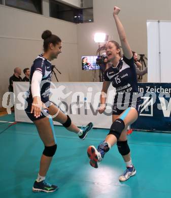 Volleyball. Bundesliga Frauen. Finale. SG Kelag Klagenfurt gegen UVC Holding Graz. Noemi Oiwoh, Nikolina Bajic (Klagenfurt). Klagenfurt, am 8.4.2018.
Foto: Kuess
---
pressefotos, pressefotografie, kuess, qs, qspictures, sport, bild, bilder, bilddatenbank